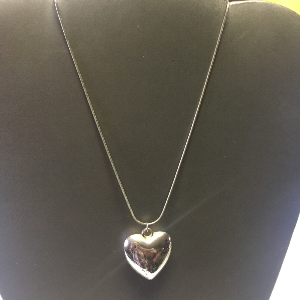 Silver Bubble Heart Necklace